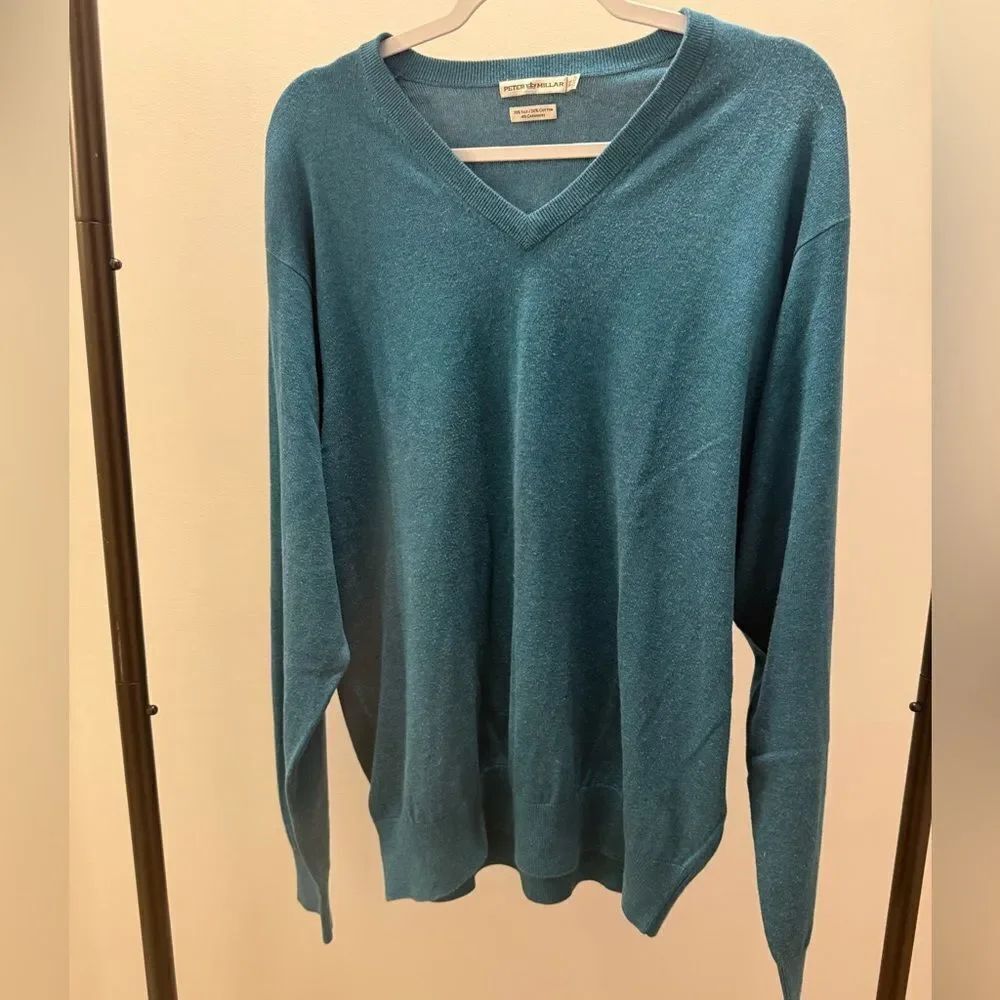Peter Millar Ocean Blue V-Neck Sweater
